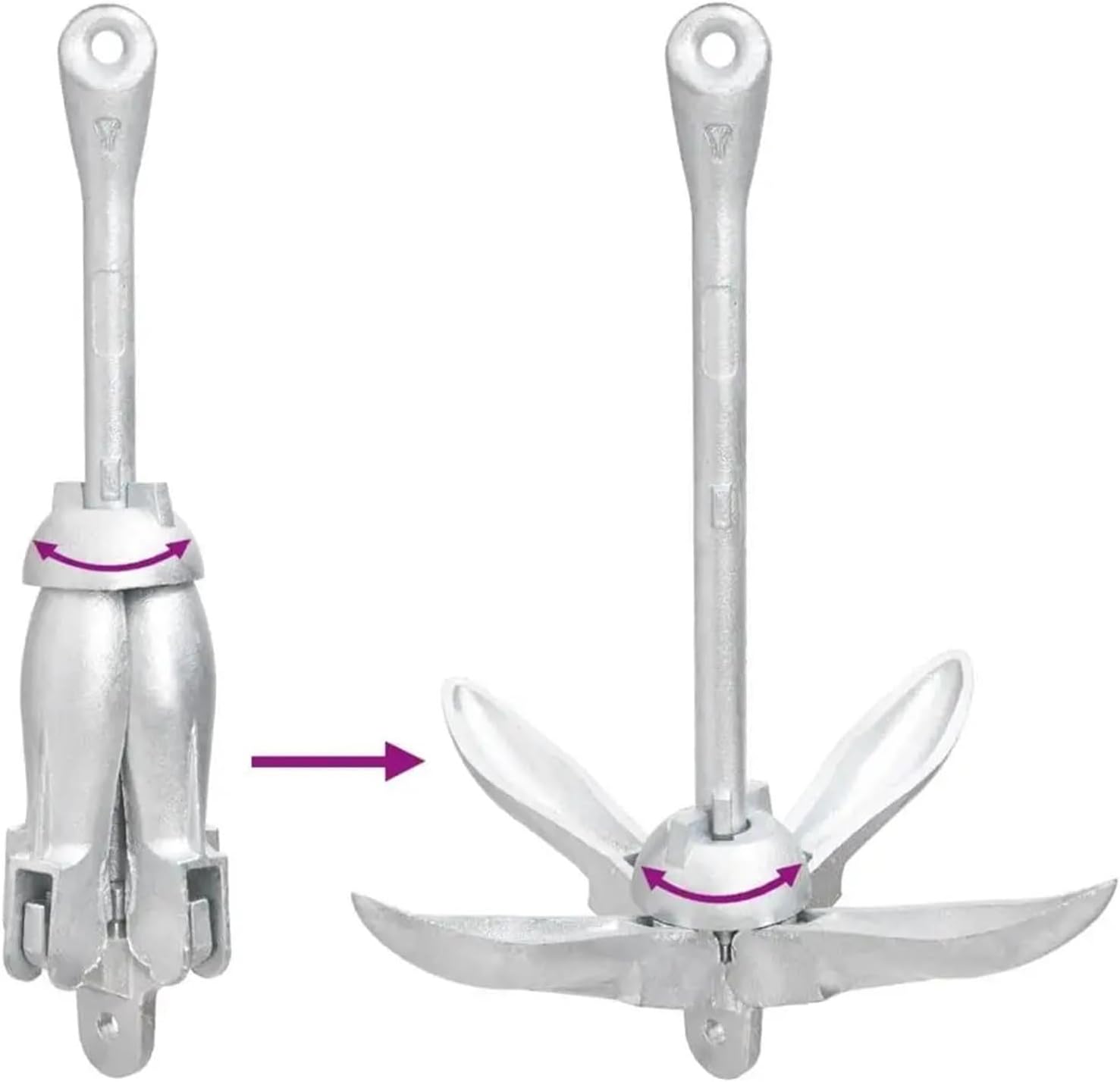 Folding Anchor, Folding Anchor A-Type Umbrella Cross,for Small Boats Canoe Paddle Boards