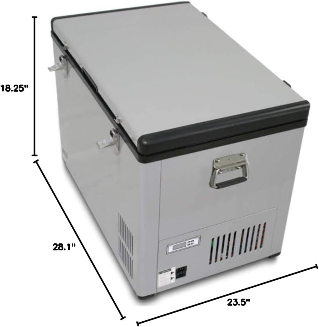 Whynter 85 Qt. Portable Refrigerator / Portable Freezer for Travel - Chest Freezer / Fridge for Car, Camping, RVs & More, -8°F to 50°F Temperature Range, AC 110V/ DC 12V, FM-85G, Gray