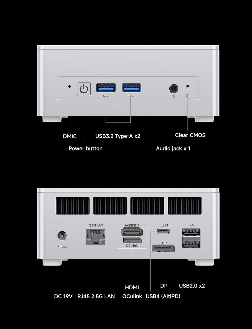 MINISFORUM UM880 Plus Mini PC, AMD Ryzen 7 8845HS (8C/16T, Up to 5.1GHz), 16GB DDR5 RAM, 512GB SSD, Radeon 780M Graphics, OCuLink, Triple Display, 8K@60Hz, 5 USB Ports, Wifi6E