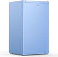 Upstreman 3.2 Cu.Ft Mini Fridge with Freezer, Single Door Mini Fridge, Dorm Fridge, Adjustable Thermostat, Mini Refrigerator for Bedroom, Office, Dorm, Blue-BR321