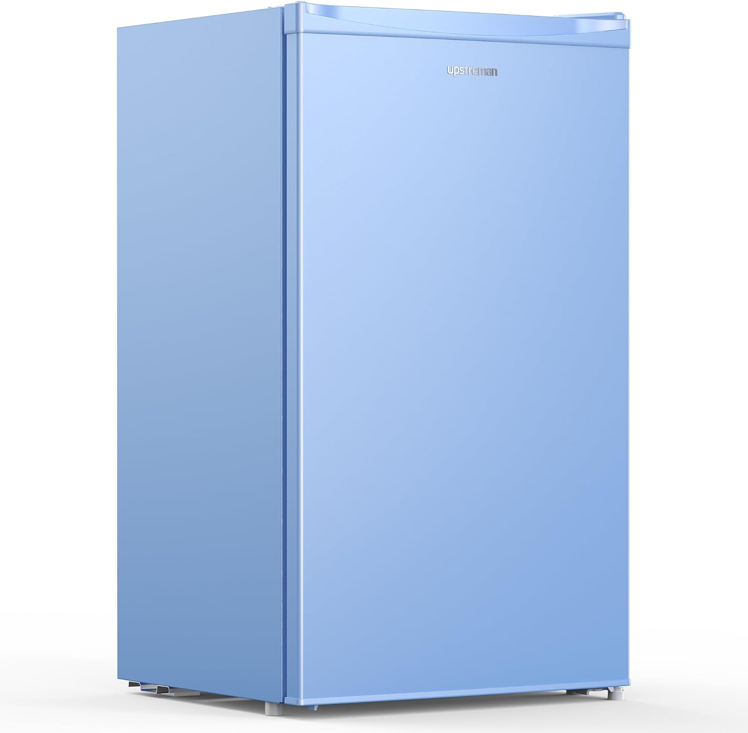 Upstreman 3.2 Cu.Ft Mini Fridge with Freezer, Single Door Mini Fridge, Dorm Fridge, Adjustable Thermostat, Mini Refrigerator for Bedroom, Office, Dorm, Blue-BR321