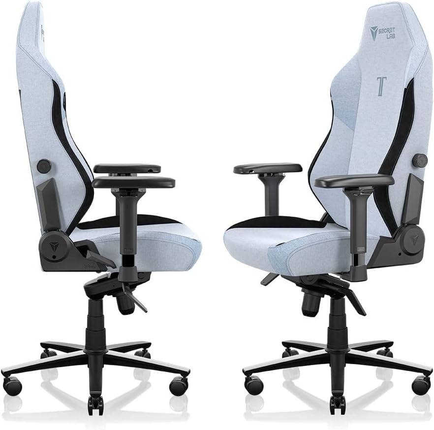 Secretlab Titan Evo Frost Blue Gaming Chair - Reclining - Ergonomic & Comfortable Computer Chair with 4D Armrests - Magnetic Head Pillow & 4-Way Lumbar Support - Small - Blue - Fabric