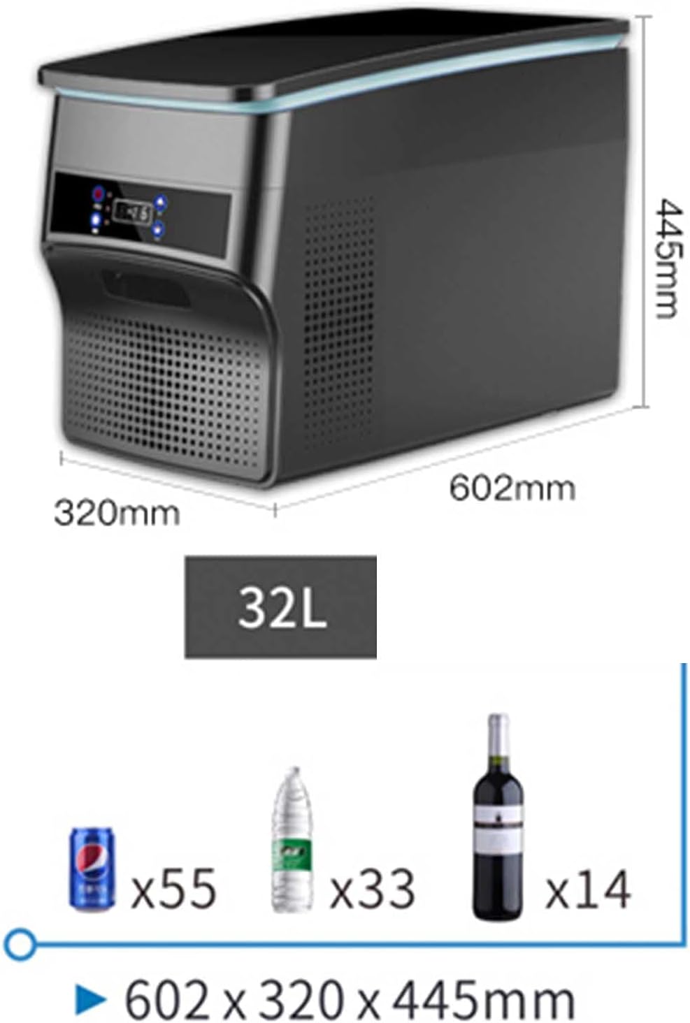 Portable Refrigerator for Car, Car Cooler | -20℃ to 20℃ Compressor Based Electric 12V /24V for Vehicles and Trucks | Home Fridge | AC and DC Travel Freezer for RV