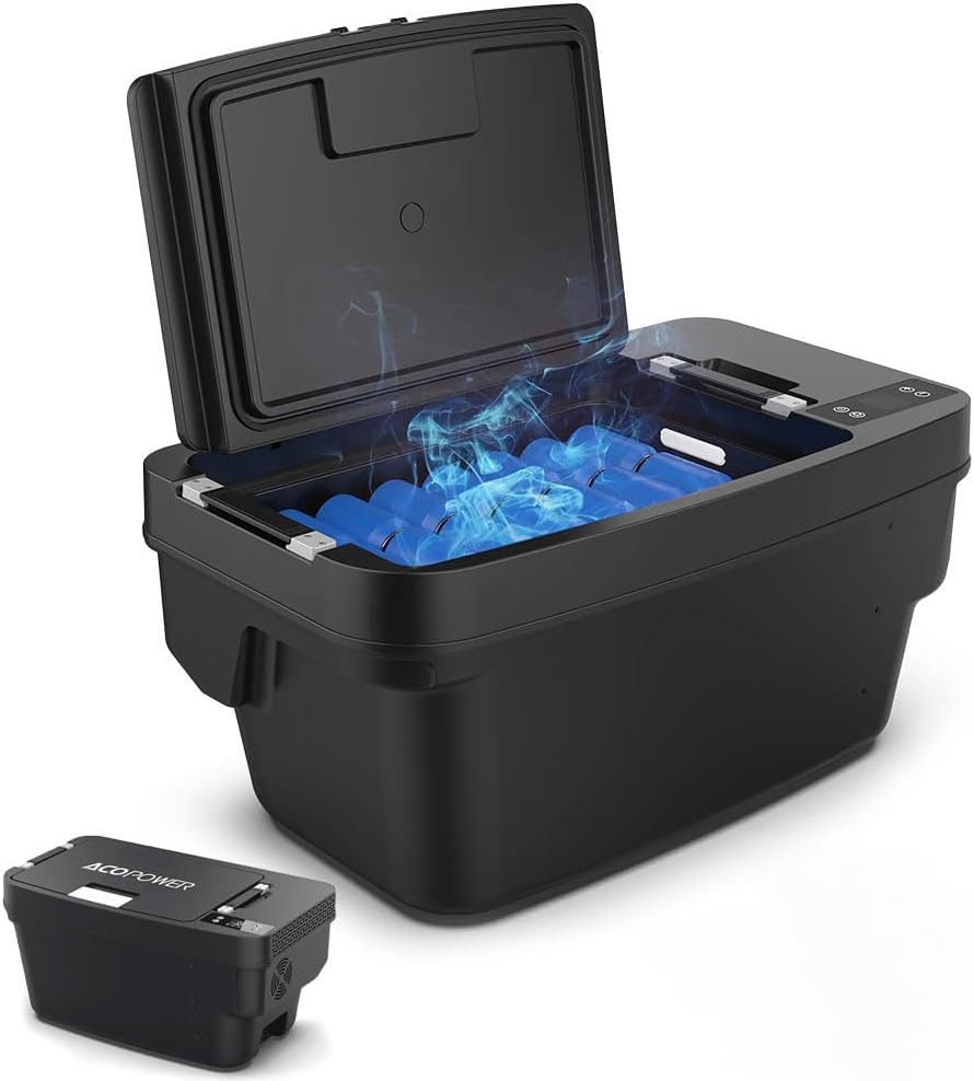 ACOPOWER 12 Volt Car Refrigerator for Tesla Model Y,Tesfridge 35QT Electric Cooler, 12V Fridge APP Control, Portable Freezer Compressor Cooler,-4°F to 68°F,for Outdoor,Travel,Camping, Picnic