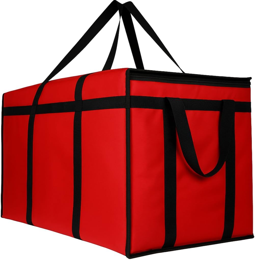 musbus 5 PACK RED extra large XXXL Insulated Food Delivery Bag Cooler Bags Keep Food Warm Catering Therma for doordash Catering Cooler Bags Keep Food Warm Catering Therma Catering Shopper hot XXXL
