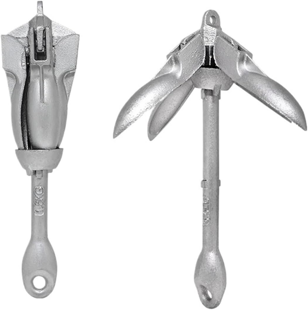 Folding Anchor, 0.7KG/1.5KG Grapnel Anchor Marine Rope and Buoy Boat,for Small Boats Canoe Paddle Boards
