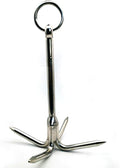 14.5' Grappling Hook Heavy Duty with 4-Claw Grapnel Anchor Stainless Steel 316 for Anchor Retrieving,Outdoor Hiking,Tree Limb Removal,Boat Anchor,Kayaks,Inflatables and Skiffs