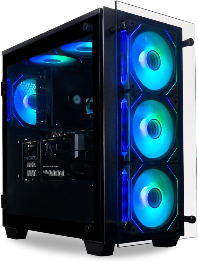 Stratos Micro RTX 5080, 24-Core i9-14900KF, 64GB DDR5 RAM, 2TB Gen4 NVMe SSD, Gaming Desktop PC w/Windows 11 Pro, 3-Year Warranty, RGB Keyboard+Mouse, Internal Wi-Fi 6E, 3X DP & HDMI