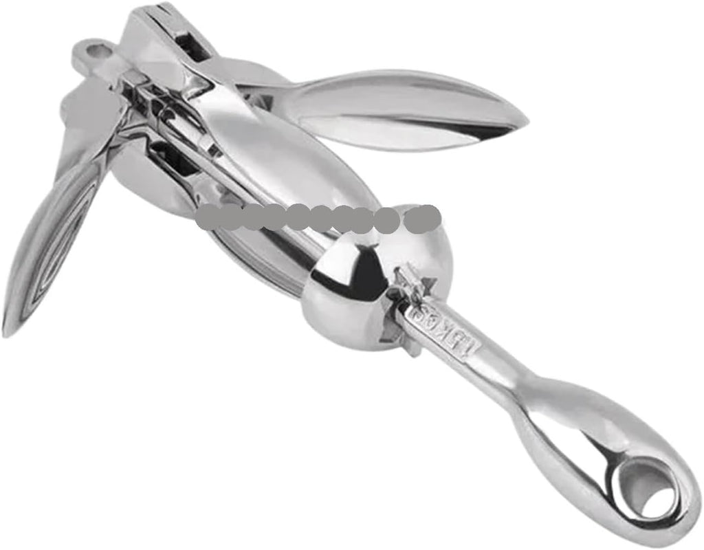 Folding Anchor, Stainless Steel Mirror Polished Yacht Parts 316 Grapnel Anchor,for Small Boats Canoe Paddle Boards