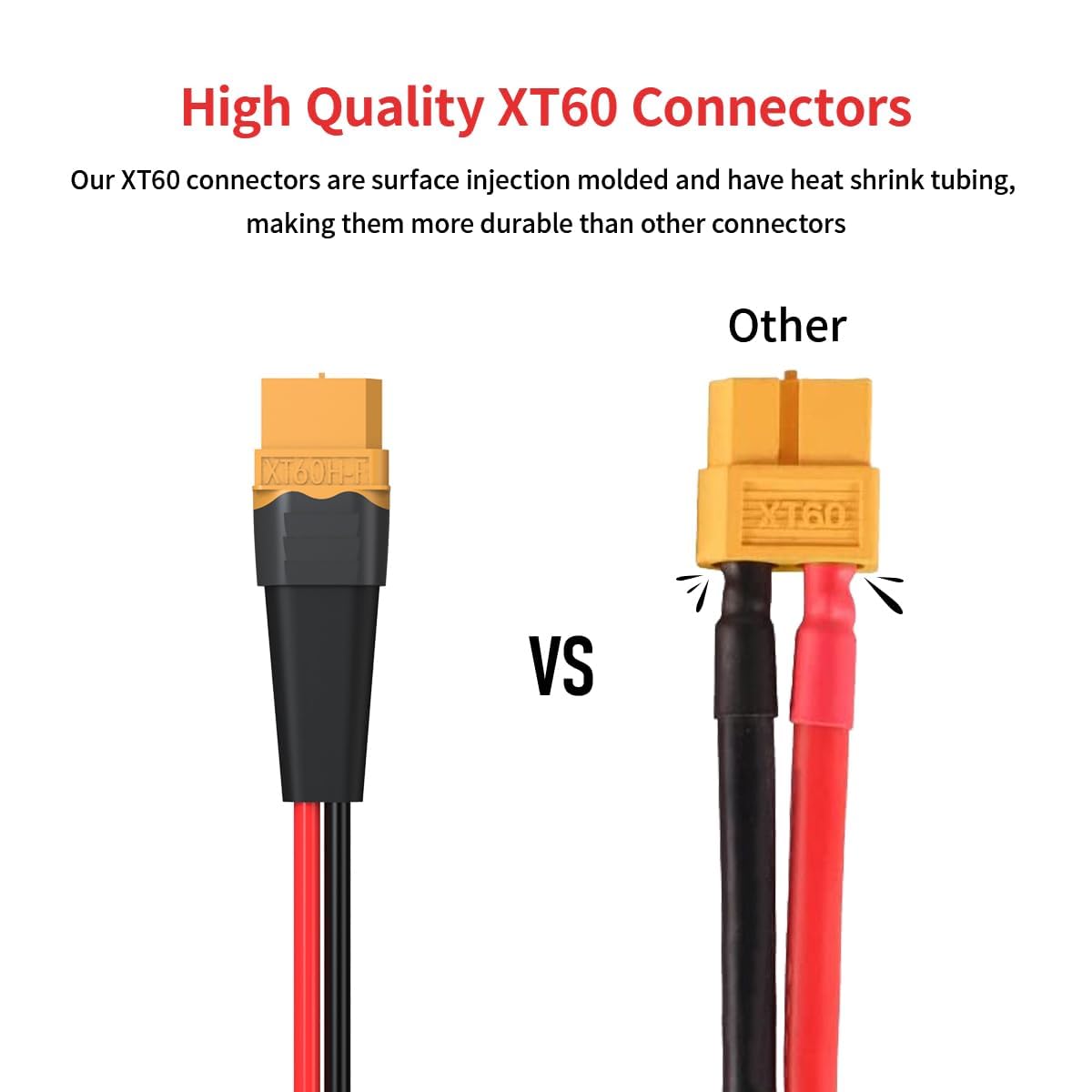 ELFCULB 10AWG 75FT XT60 Solar Cable 2 10 25 35 50 75 100FT XT60 Extension Cable Solar Panel Connector to XT60 Connector for Portable Power Station (75FT)