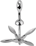 Folding Anchor, Stainless Steel Mirror Polished Yacht Parts 316 Grapnel Anchor,for Small Boats Canoe Paddle Boards