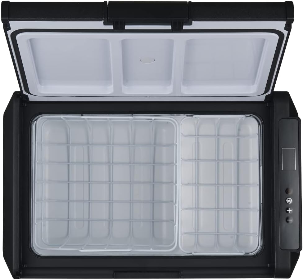 Explorer Bear 12 Volt Refrigerator 12V Car Fridge 12/24V DC 110-240V AC Portable Freezer Compressor Cooler 0℉-50℉ 3-Year Warranty for Truck Van RV SUV Boat Trailer Travel Road Trips Camping…