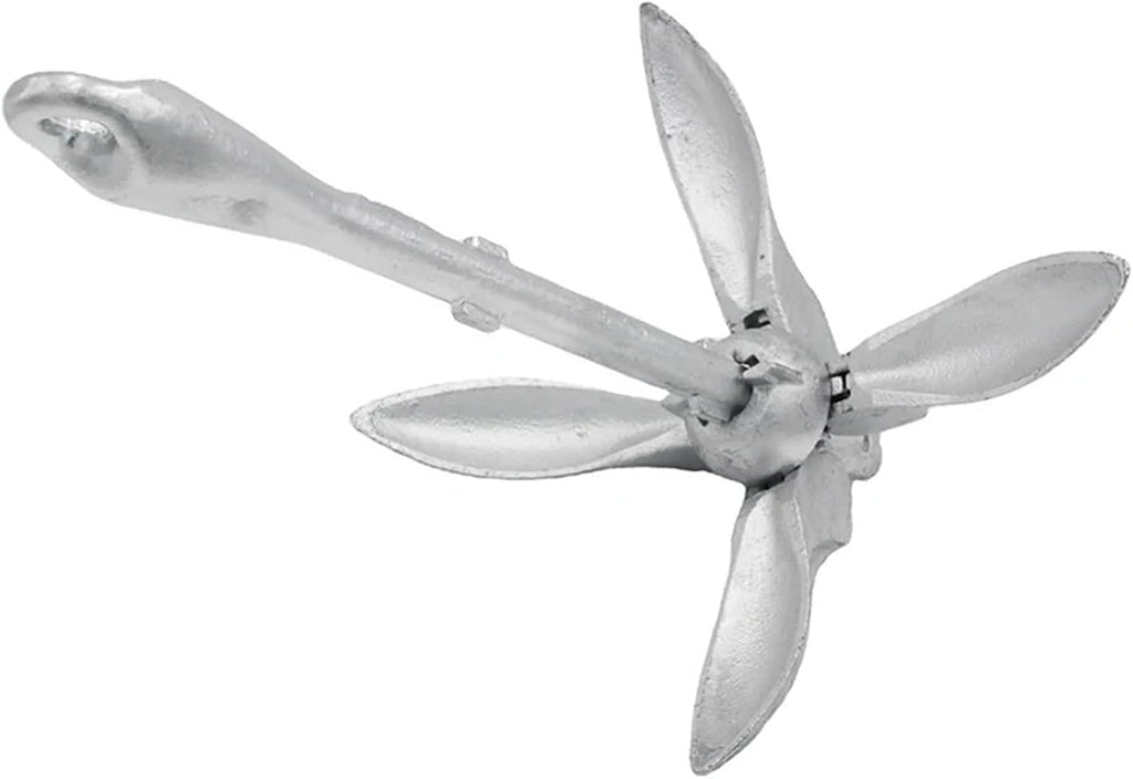 1pc 1.5kg/3.5lb Boat Anchor Folding Grapnel Anchor 2.5kg/3.2kg Galvanized Cast Anchor for Kayak Boat Paddle Board(3.2kg(7lb))
