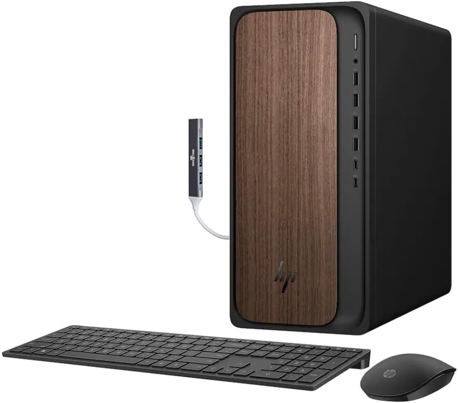 HP OmniDesk AI PC Desktop (Intel Ultra 7-265, 32GB DDR5, 1TB SSD, Intel Graphics, 280W PSU, Bluetooth 5.4, WiFi 6, RJ-45, 1 Display Port, HDMI, Win 11 Home) w/Dockztorm Hub