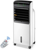 Air Cooler for Home Office Evaporative Coolers Evaporative Cooler Portable Bladeless Air Cooler Electric Fan Humidifier with Remote Control 3 Modes Air Conditioner for Home Office