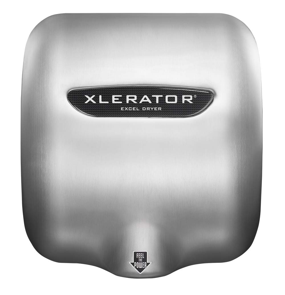 XLERATOR XL-SBX Automatic High Speed Hand Dryer with Brushed Stainless Steel Cover and 1.1 Noise Reduction Nozzle, 5.5 A, 277 V