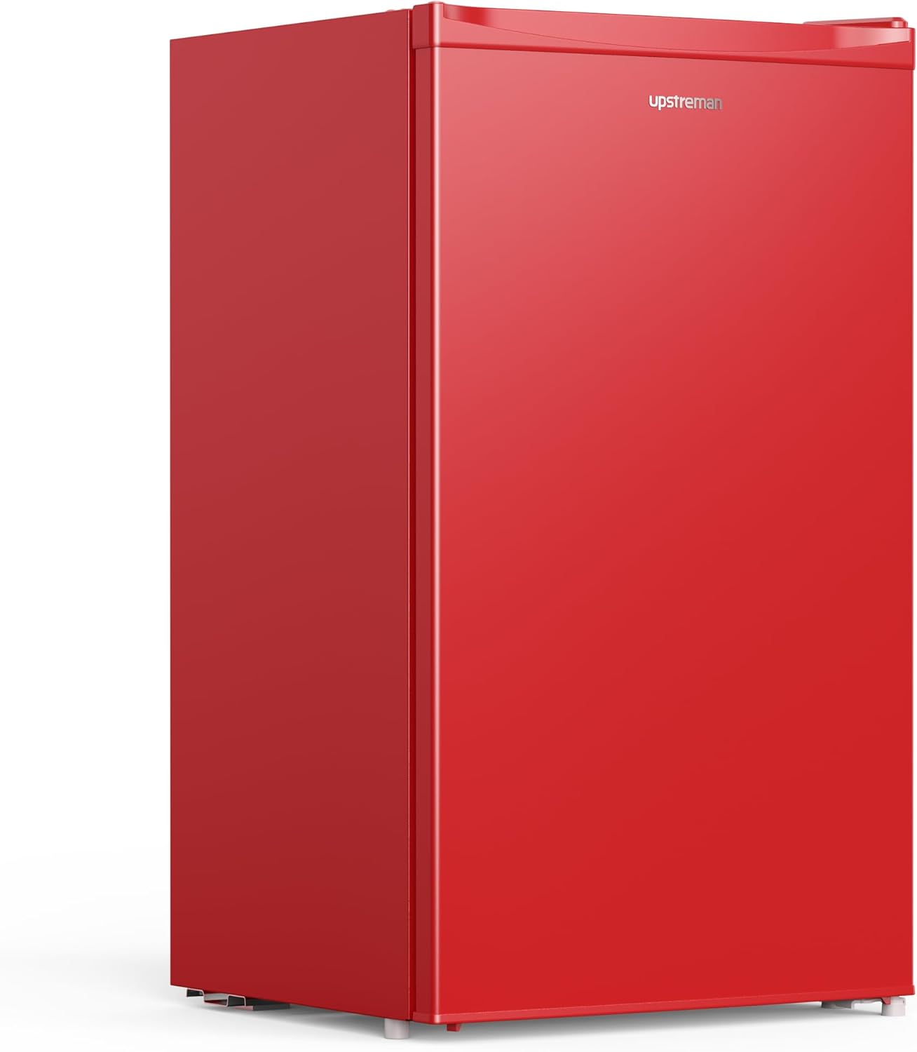 Upstreman 3.2 Cu.Ft Mini Fridge with Freezer, Single Door, Dorm Fridge, Adjustable Thermostat, Refrigerator for Dorm, Office, Bedroom, Red-BR321