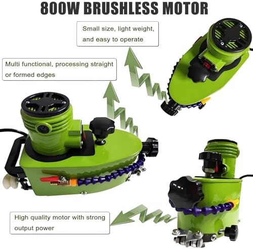2025 New 800W Hand-Held Glass Polisher Grinder Edger w/Diamond Wheel - 8000 RPM Portable Electric Glass Edge Polishing Machine for Glass Stone Tile Beveling & Edge Polishing,8mm