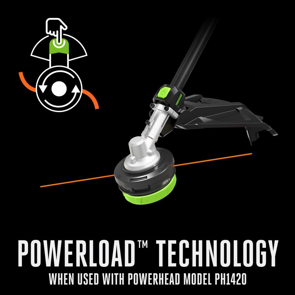 EGO MHC1603 Multi-Head Combo Kit 16-Inch 56-Volt Carbon Fiber String Trimmer with POWERLOAD™ & 8-Inch Carbon Fiber Edger Attachment & 56-Volt Power Head, 4.0Ah Battery and 320W Charger Included