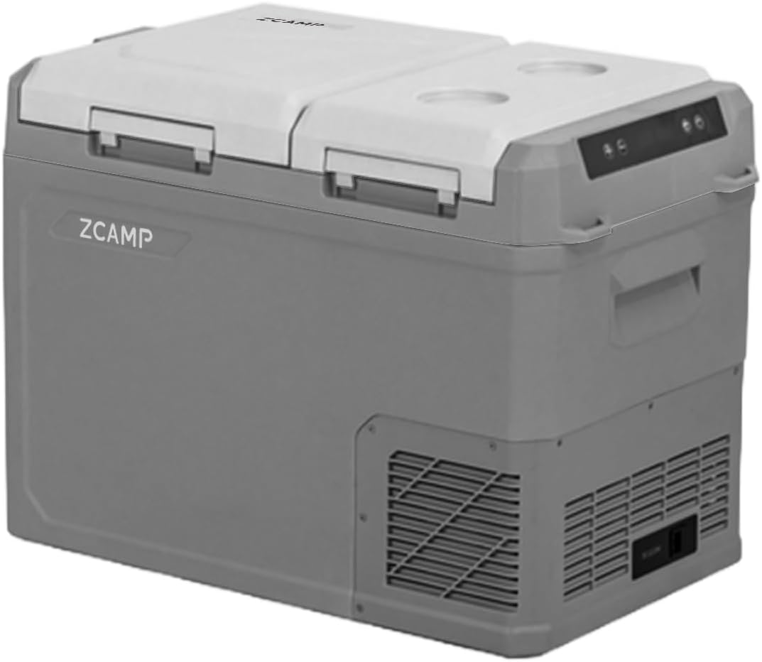 GES45 Portable Freezer,Dual Zone 12 Volt Car Refrigerator,34QT(32L) 12v cooler Fast Cooling Fridge, with 12/24V DC 100-240V AC for Camping, Outdoor, Travel, RV, Truck