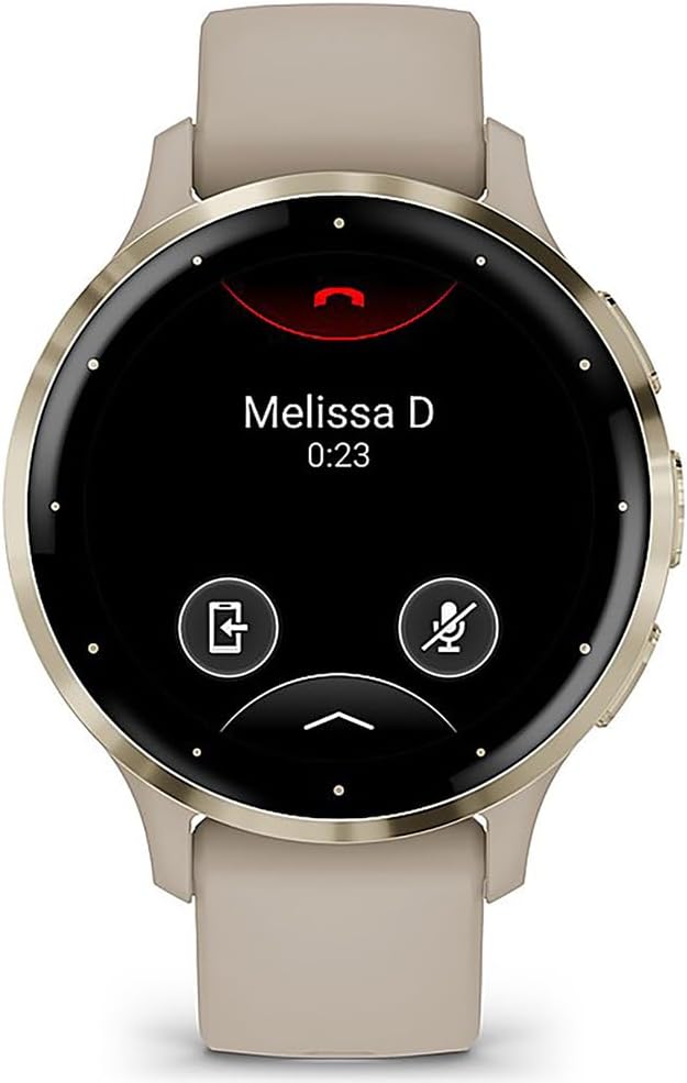 Garmin 010-02785-02 Venu 3S Health Fitness GPS Smartwatch Gold Steel Bezel with French Gray Case 41mm Bundle with Deco Essentials Charging Dock, Dust Cover 3 Pack and 2-Pack Screen Protector