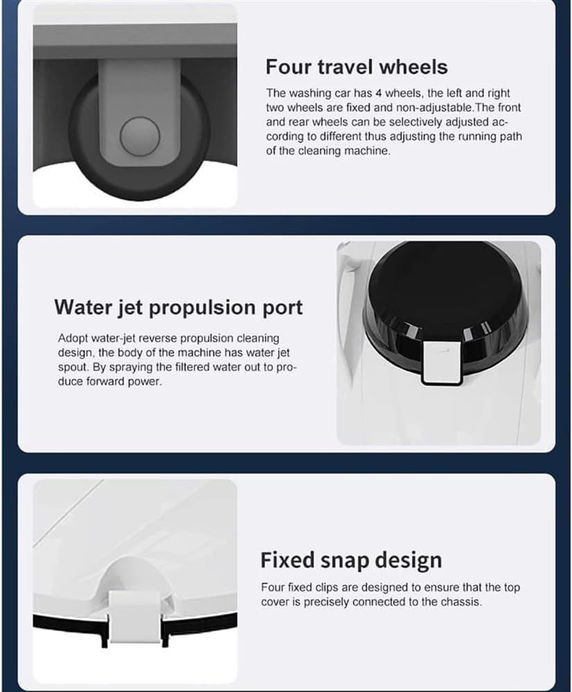 Smart Pool Cleaning Robot, Robotic Pool Vacuum Cleaner, Cordless Automatic Pool Cleaner, Automatic Vacuum Cleaner,90 Mins Runtime, Automatic Robot Leaf