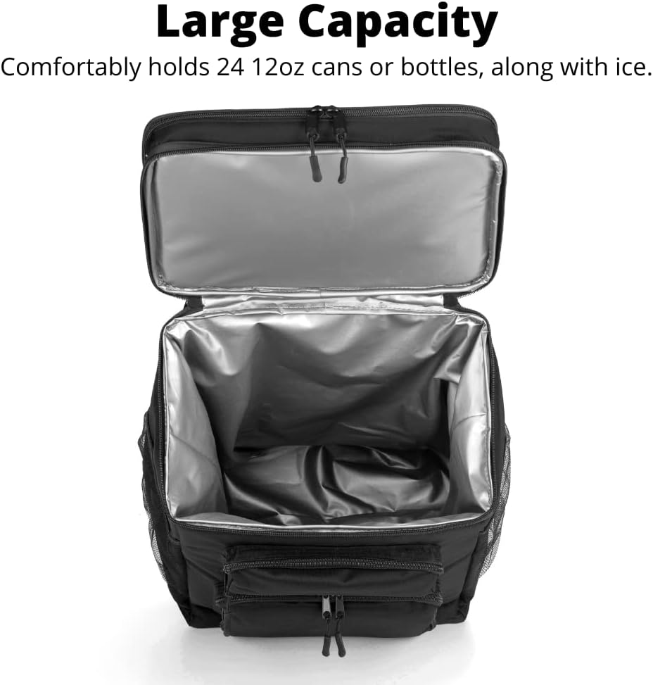 The #1 Rolling Cooler with Speakers on Amazon. 20-Watt Bluetooth Speakers for Parties/Festivals/Boat/Beach/Camping. Rechargeable, Works with iPhone & Android (Black, Latest Premium Edition)