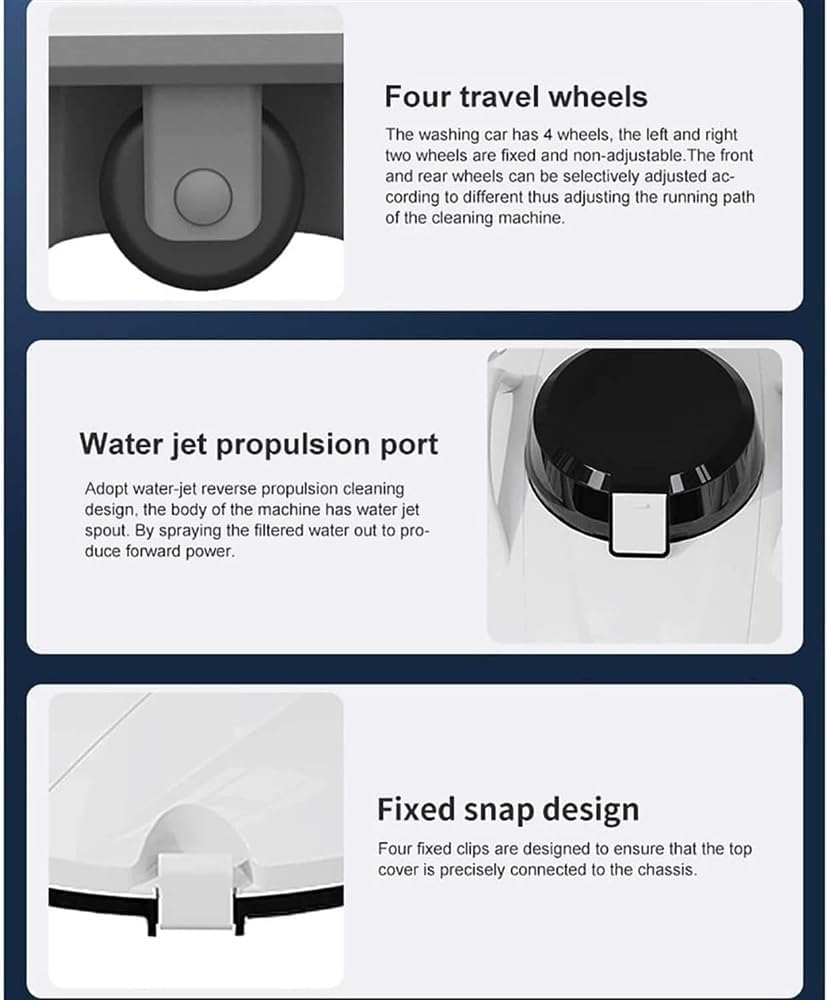 Smart Pool Cleaning Robot, Robotic Pool Vacuum Cleaner, Cordless Automatic Pool Cleaner, Automatic Vacuum Cleaner,90 Mins Runtime, Automatic Robot Leaf Cleaners Small Inground Swimming Pool