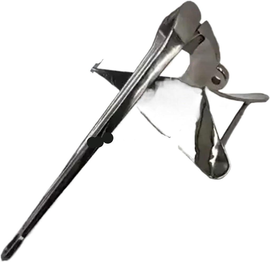 Folding Anchor, Boat Accessories Anchor Mirror Polished Stainless Steel 316 Plough,for Small Boats Canoe Paddle Boards