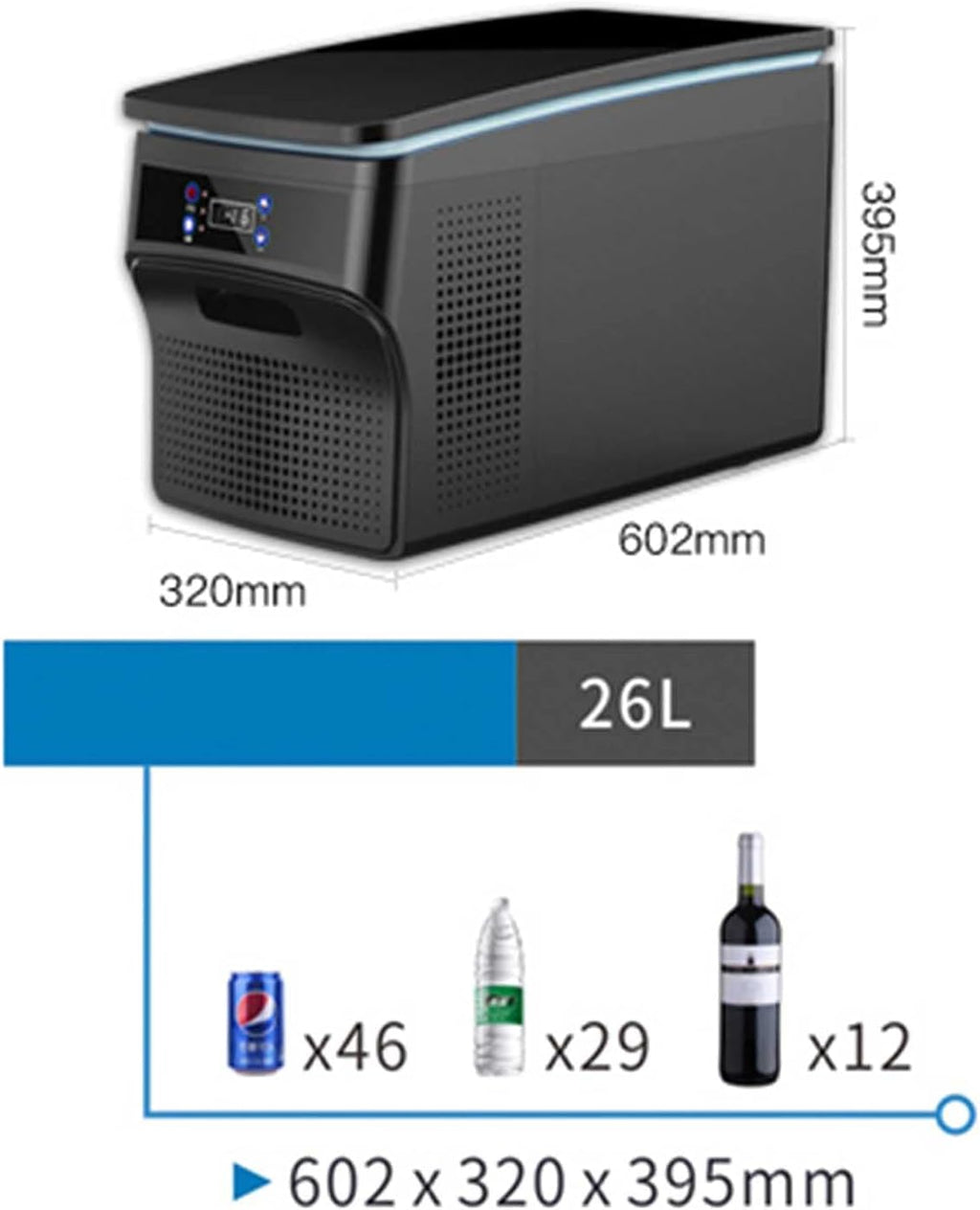 Portable Refrigerator for Car, Car Cooler | -20℃ to 20℃ Compressor Based Electric 12V /24V for Vehicles and Trucks | Home Fridge | AC and DC Travel Freezer for RV