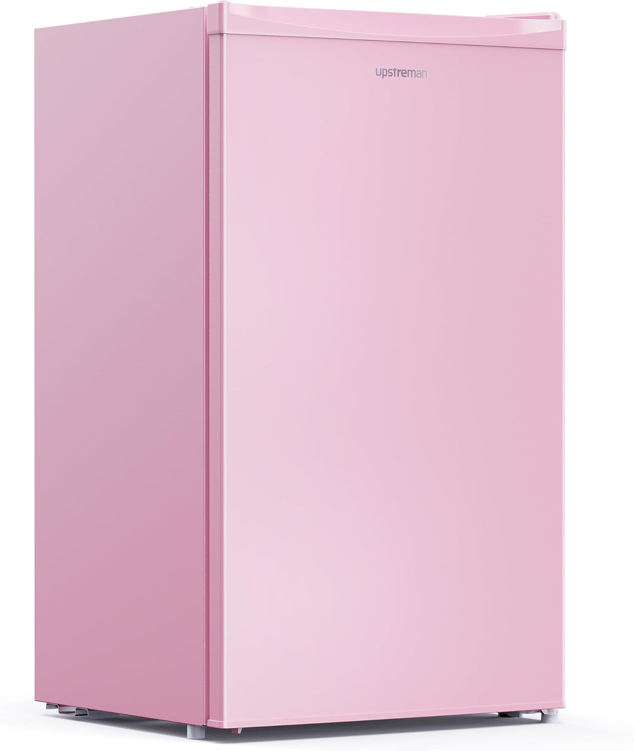 Upstreman 3.2 Cu.Ft Mini Fridge with Freezer, Single Door Compact Refrigerator, Adjustable Thermostat, Small Refrigerator for Dorm, Bedroom, Office, Pink-BR321