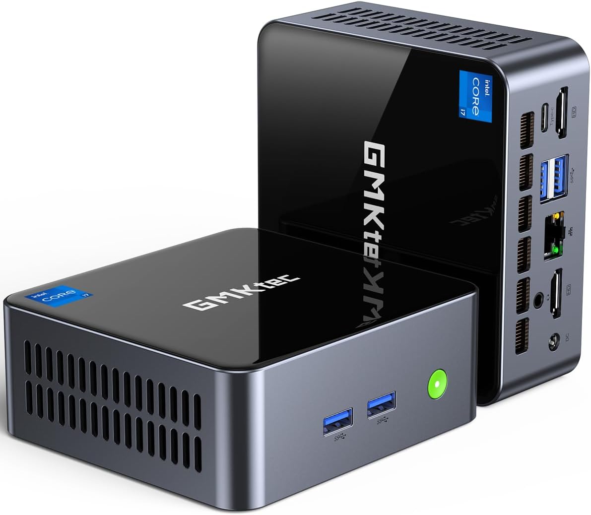 GMKtec Mini PC Intel Core i7-1195G7 (up to 4.8 GHz) 32GB DDR4 1TB SSD Desktop Mini Computers WiFi 6, BT 5.2/ DP, HDMI/RJ45 2.5G/USB4.0