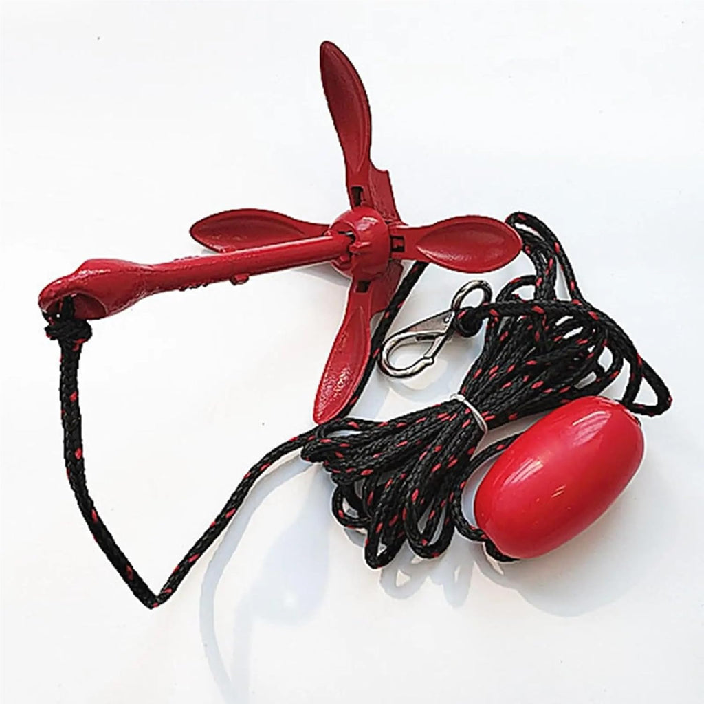 Folding Anchor, Red Spray-Coated Anchor Folding Set Carbon Steel,for Small Boats Canoe Paddle Boards