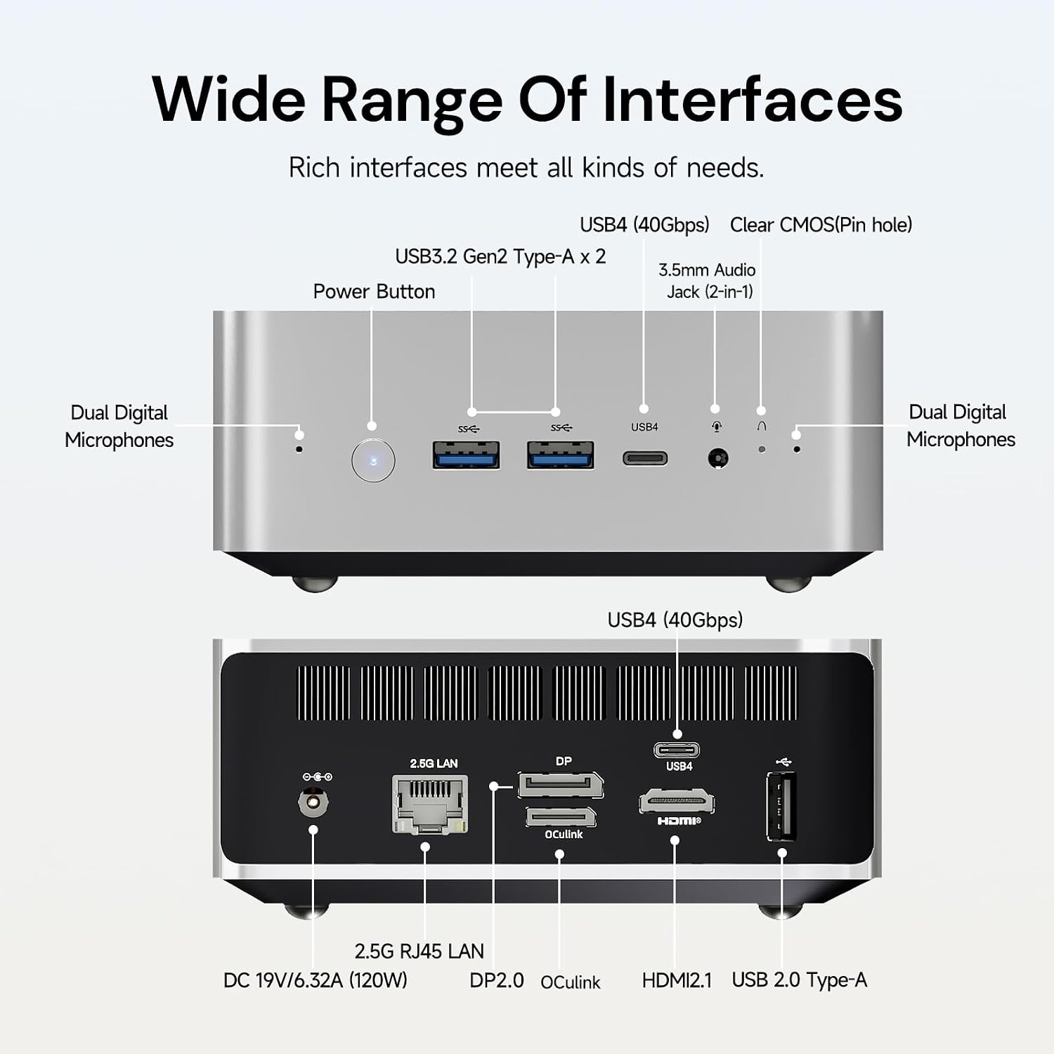Reatan Upgraded Mini Desktop Gaming PC, OCuLink AMD AI 9 HX 470, Radeon TM 890M 5600MHz(up to 5.2GHz) 48GB DDR5 1TB M.2 2230 2.5Gbps LAN,HDMI 2.1, 8K USB 4.0 Wi-Fi 7/BT5.4 for AI, Gaming, Office