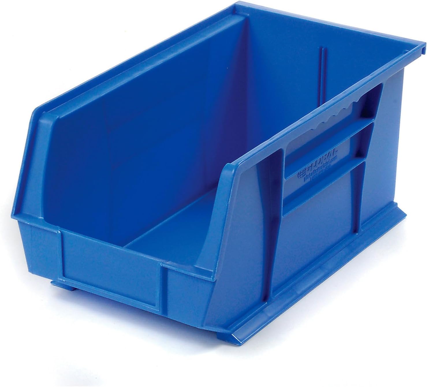 Global Industrial Plastic Hanging & Stacking Bin, 14-3/4'L x 8-1/4'W x 7' H, Blue, Space-Saving Multi-Purpose Storage Bin, 60 lbs Weight Capacity, Lot of 12