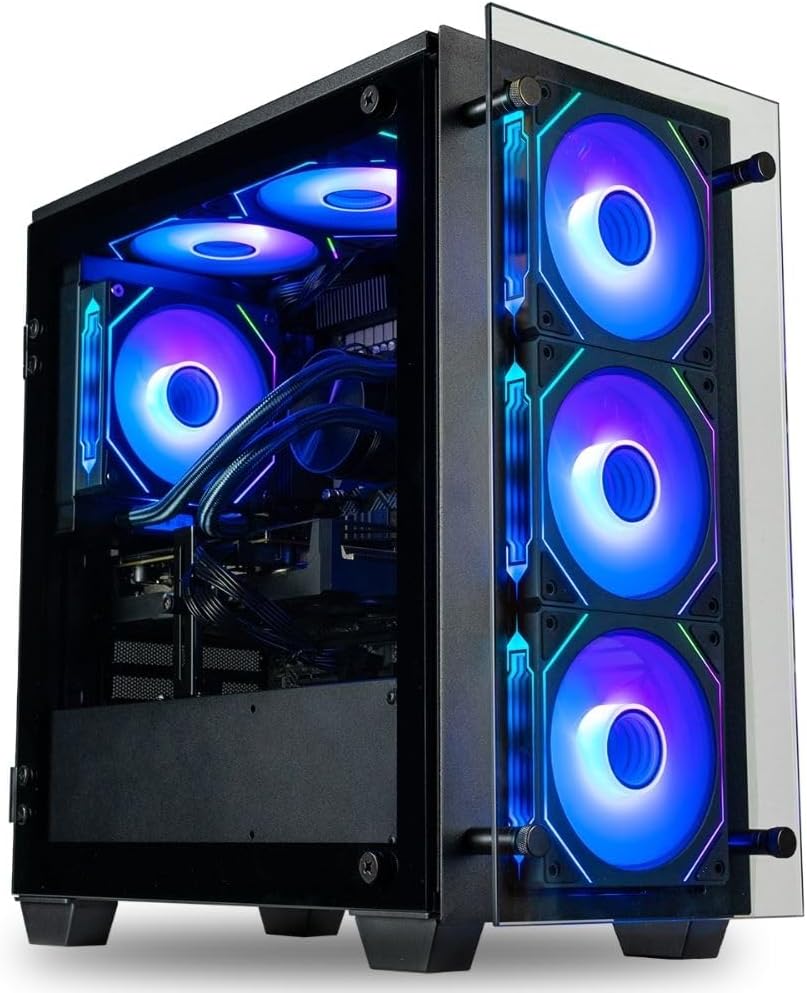 Stratos Micro RTX 5080 16GB, 24-Core Intel Ultra 9 285K, 64GB DDR5 RAM, 2TB NVMe SSD, Gaming Desktop PC w/Windows 11 Pro, 3-Year Warranty, RGB Keyboard+Mouse, Internal Wi-Fi 6E, 3X DP & HDMI
