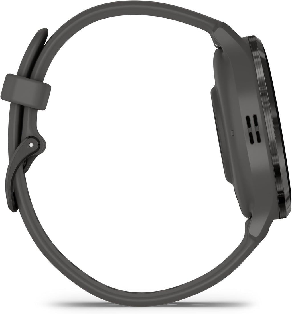 Garmin Venu 3S Advanced Fitness and Health Tracker Smartwatch with Slate Stainless Steel Bezel with Pebble Gray Case and Silicone Band 1.2 Inch AMOLED Touch Screen Display Bundle with Accessories