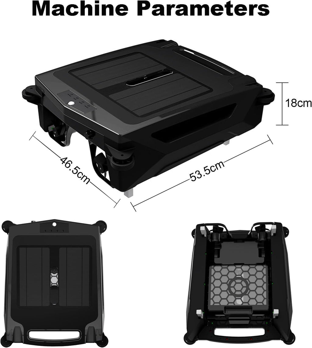 Automatic Solar Robotic Pool Cleaner - Auto Avoidance & Escape Function + 2 Cleaning Modes + Brushless Motors, Cordless Pool Skimmer for Cleaning Pools up to 80m²