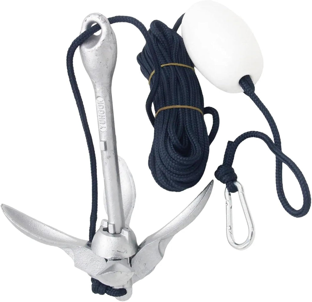 Folding Anchor, Boat Anchor Folding Grapnel Marine Grade Rope,for Small Boats Canoe Paddle Boards