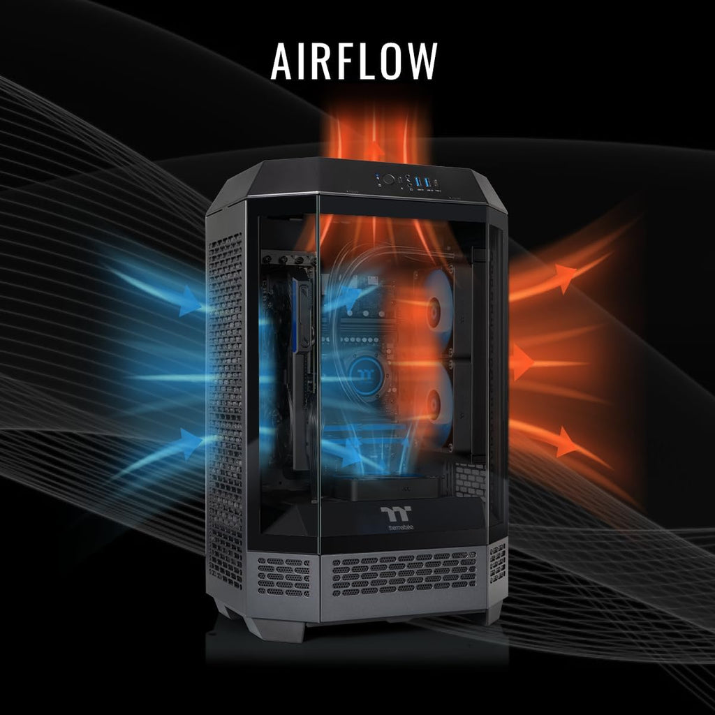 Thermaltake LCGS Reactor 8796X Gaming Desktop (AMD Ryzen™ 7 8700F, 32GB 6000MT/s DDR5 RGB Memory, AMD Radeon™ RX 9060 XT 16GB, 1TB NVMe M.2, WiFi, Windows 11) T3BK-B650-96X-LCS