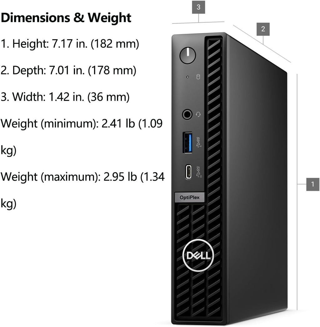 Dell OptiPlex 7020 MFF Mini PC 7000 Micro Form Factor Business Desktop Computer, Intel Hexa-Core i5-12500T (Beat i7-11700T), 32GB DDR5 RAM, 2TB PCIe SSD, WiFi6E, 2 DisplayPort + HDMI, Windows 11 Pro
