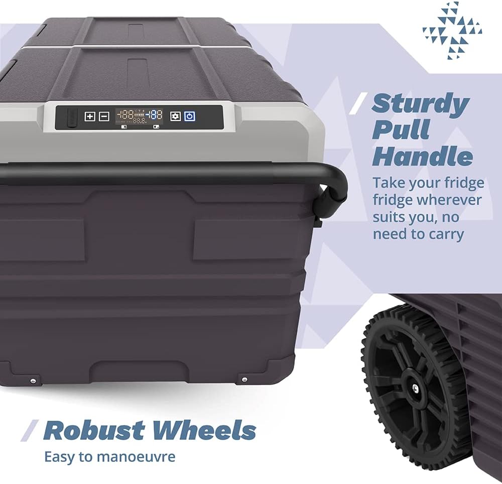 Bluefin Active Ice Cache 75L | Portable Travel Fridge | Advanced Cooling & Freezing Technology | Energy Efficient Charging | Dual Storage Compartments | Smartphone App Control | LCD | AC & DC