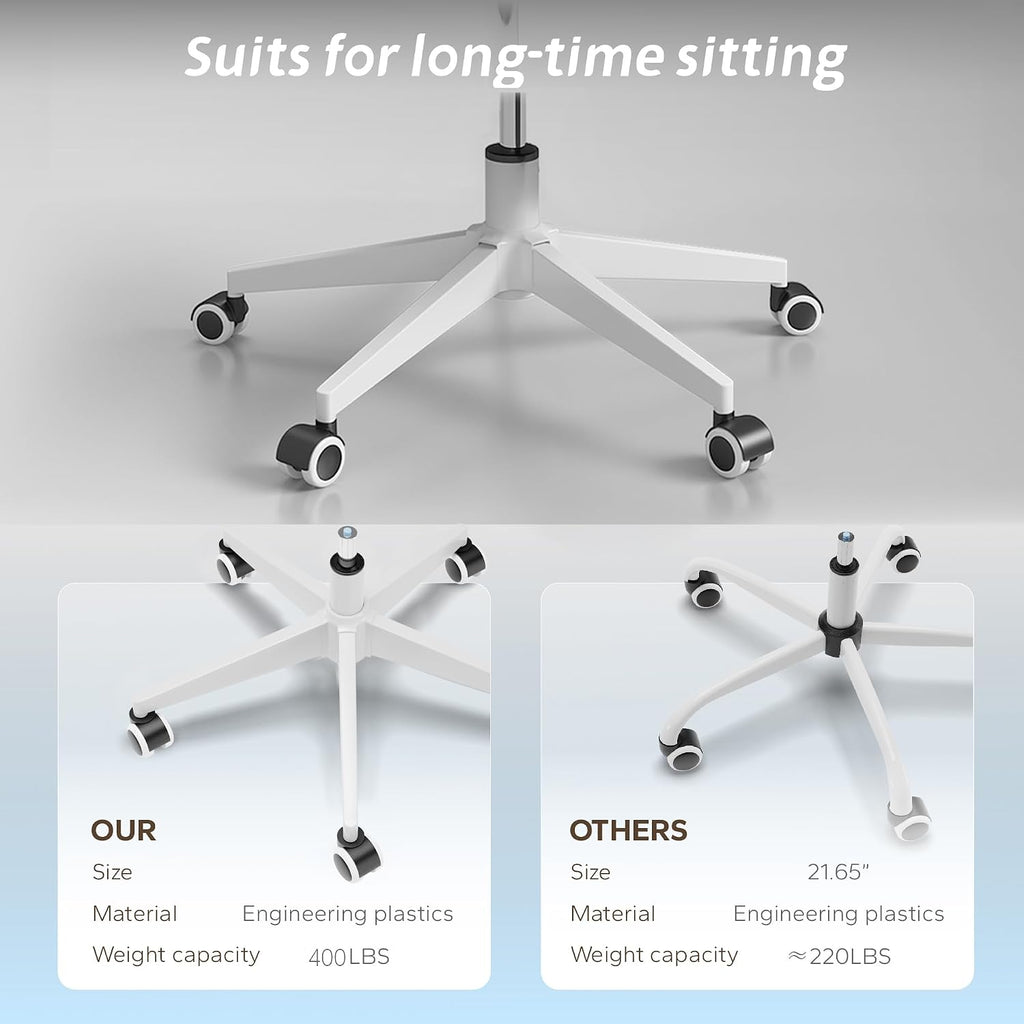 Ergonomic Office Chair with Adjustable Flip-Up Armrests & Lumbar Support - Thickened Cushion Desk Chair with Wheels, Comfy Home Office Computer Chair