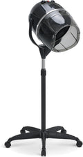 BarberPub 1300W Hooded Hair Bonnet Dryer with Stand, Height Adjustable Floor Standing Rolling Base, Beauty Salon Equipment with 360° Rotation VHD08 (All Black)