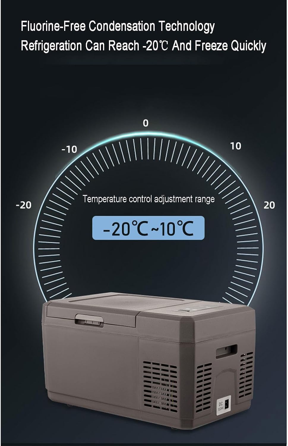 12V/24V Car Refrigerator, Portable Electric Car Cooler Freezer 9 Liter Capacity 220V Compressor Car Fridge for Car Camping, RV,Truck,Vehicles,Travel and Home Use