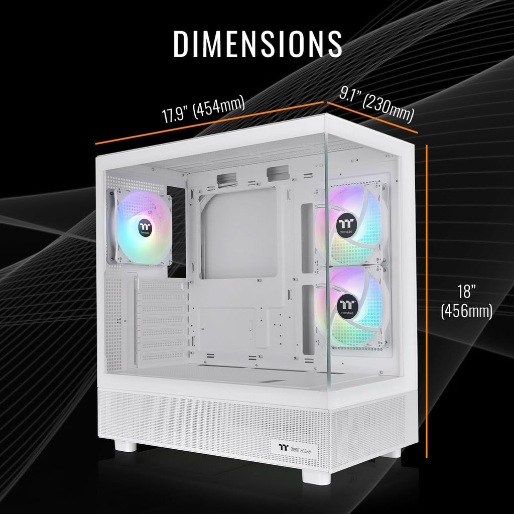 Thermaltake LCGS View 7896XS-270 Gaming Desktop (AMD Ryzen™ 7 7800X3D, ToughRam 32GB DDR5 6000MT/s RGB Memory, AMD Radeon™ RX 9060 XT 16GB, 1TB NVMe M.2, WiFi, Windows 11) V27S-B65K-96X-LCS