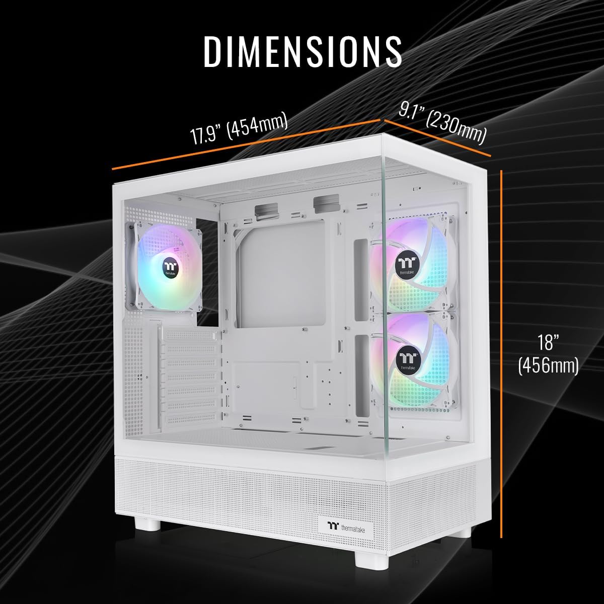 Thermaltake LCGS View 7896XS-270 Gaming Desktop (AMD Ryzen™ 7 7800X3D, ToughRam 32GB DDR5 6000MT/s RGB Memory, AMD Radeon™ RX 9060 XT 16GB, 1TB NVMe M.2, WiFi, Windows 11) V27S-B65K-96X-LCS
