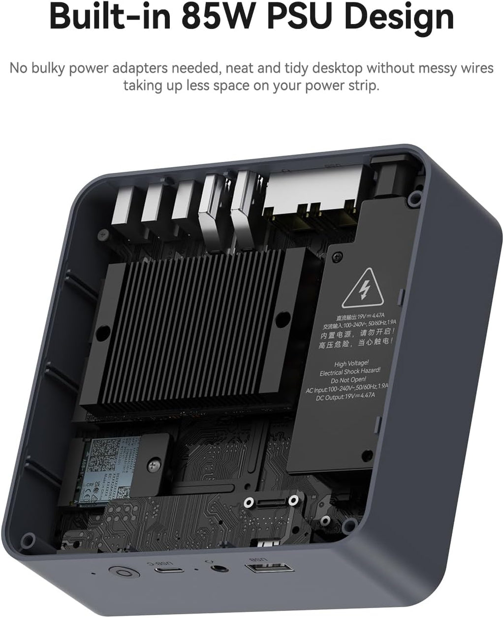 Beelink EQi12 Mini PC W11 Pro, i5-1235U(10C/12T up to 4.4 GHz), 32GB DDR4 500G NVME SSD with UHD Graphics Built in PSU, 2 * 1000MB/S + WiFi 6 + BT5.2 + 2*HDMI Dual Display Mini PC Computer
