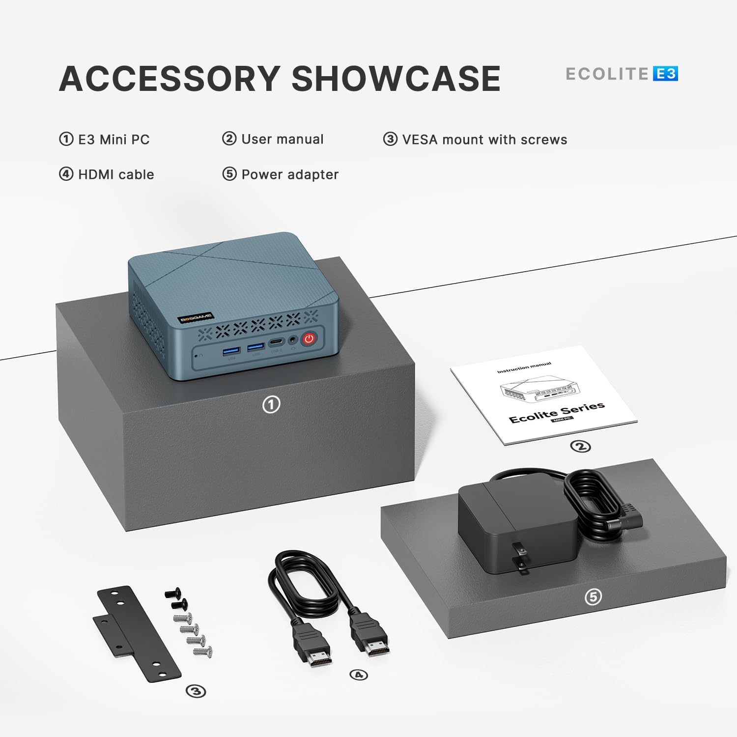 BOSGAME N150 Mini PC E3, Twin Lake N150(Beat N100/N95, up to 3.6GHz), 16GB DDR4 RAM 512 SSD Mini Computers,11 Pro Desktop 4K Dual Display/HDMI/WiFi/BT/LAN for Home/Office