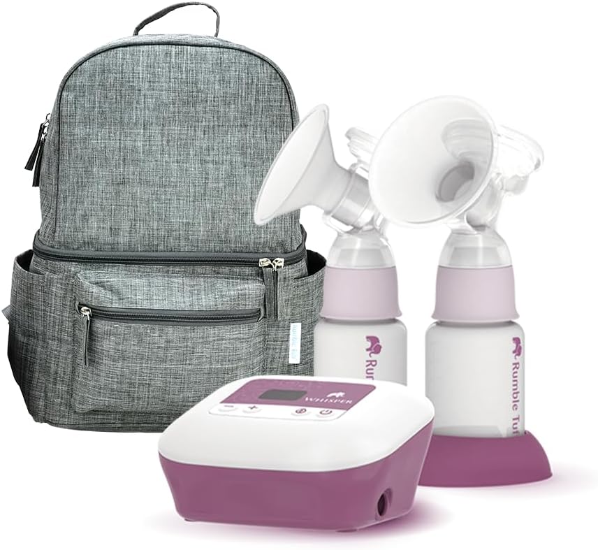 Rumble Tuff Whisper Electric Breast Pump with Classic Collection Kits and Cooler Backpack